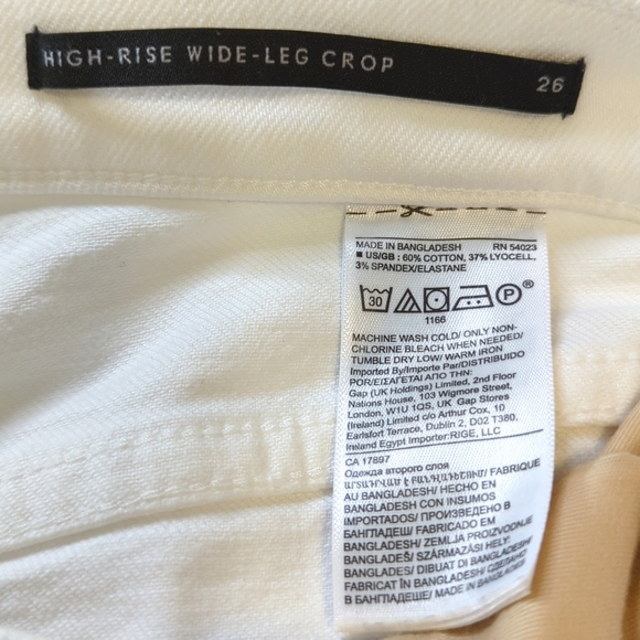Banana Republic White High Rise Wide Leg Crop Premium Denim Size 26 - Picture 11 of 14